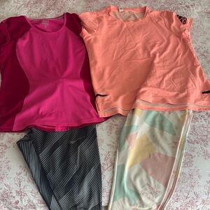 Adidas Pink and Multicolor Activewear Set